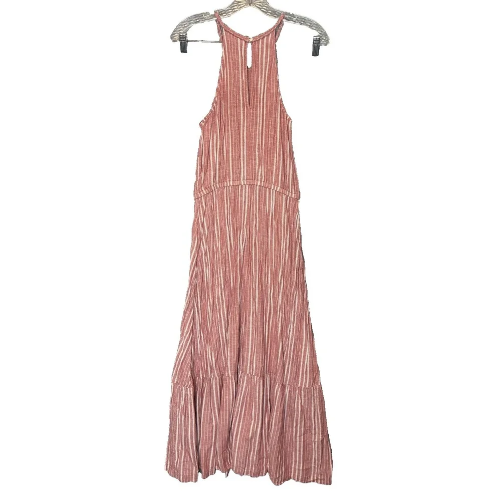 Old Navy Womens Waist Defined Braided Dobby Stripe Maxi Sundress S Boho Chic